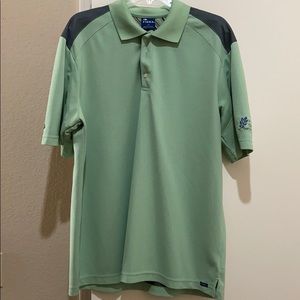 Men’s Fidra Golf Polo w logo. Sz LG
